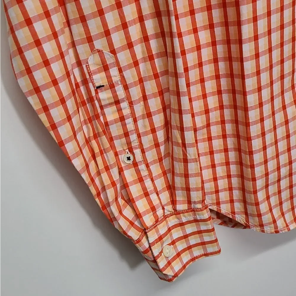 Banana Republic Men's Orange Button Down Cotton‎ Casual Shirt Size Medium